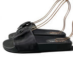 Chanel Camellia Mesh Sandals 39 Black — view 4