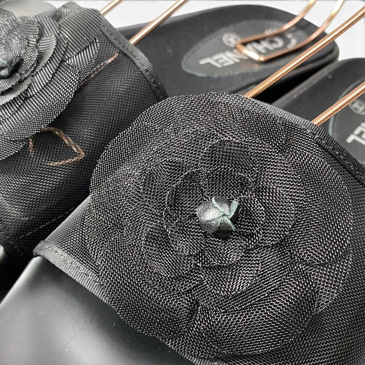 Chanel Camellia Mesh Sandals 39 Black — view 7