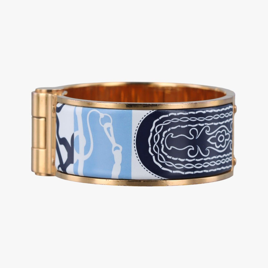 Hermes Charnier Blue Gold Bracelet — view 3
