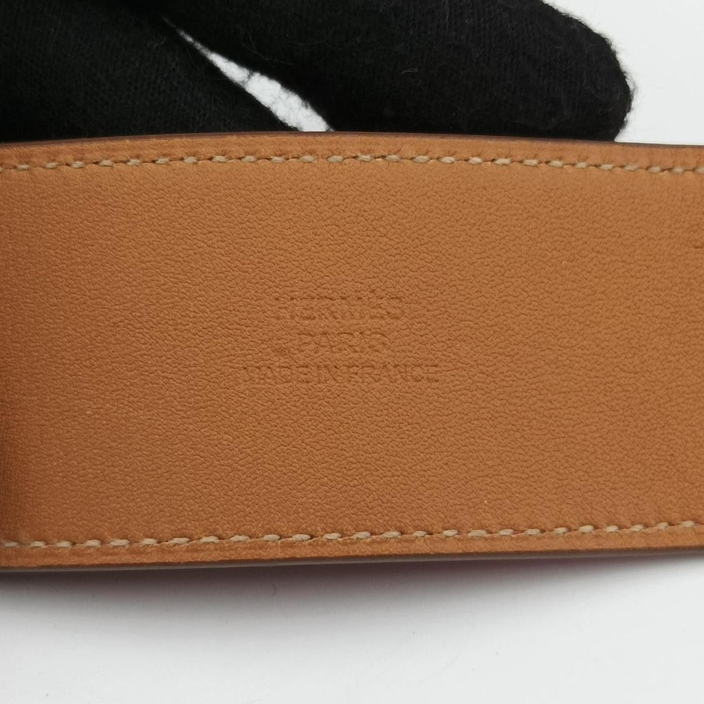 Hermes Kelly Style Lock Orange Silver Leather N?p 48 — view 5