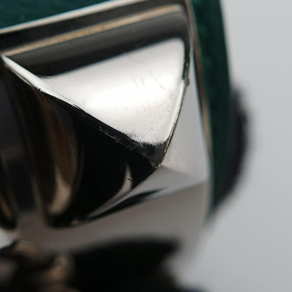 Hermes Collier de Chien Green Silver Leather S R?q Bracelet — view 9