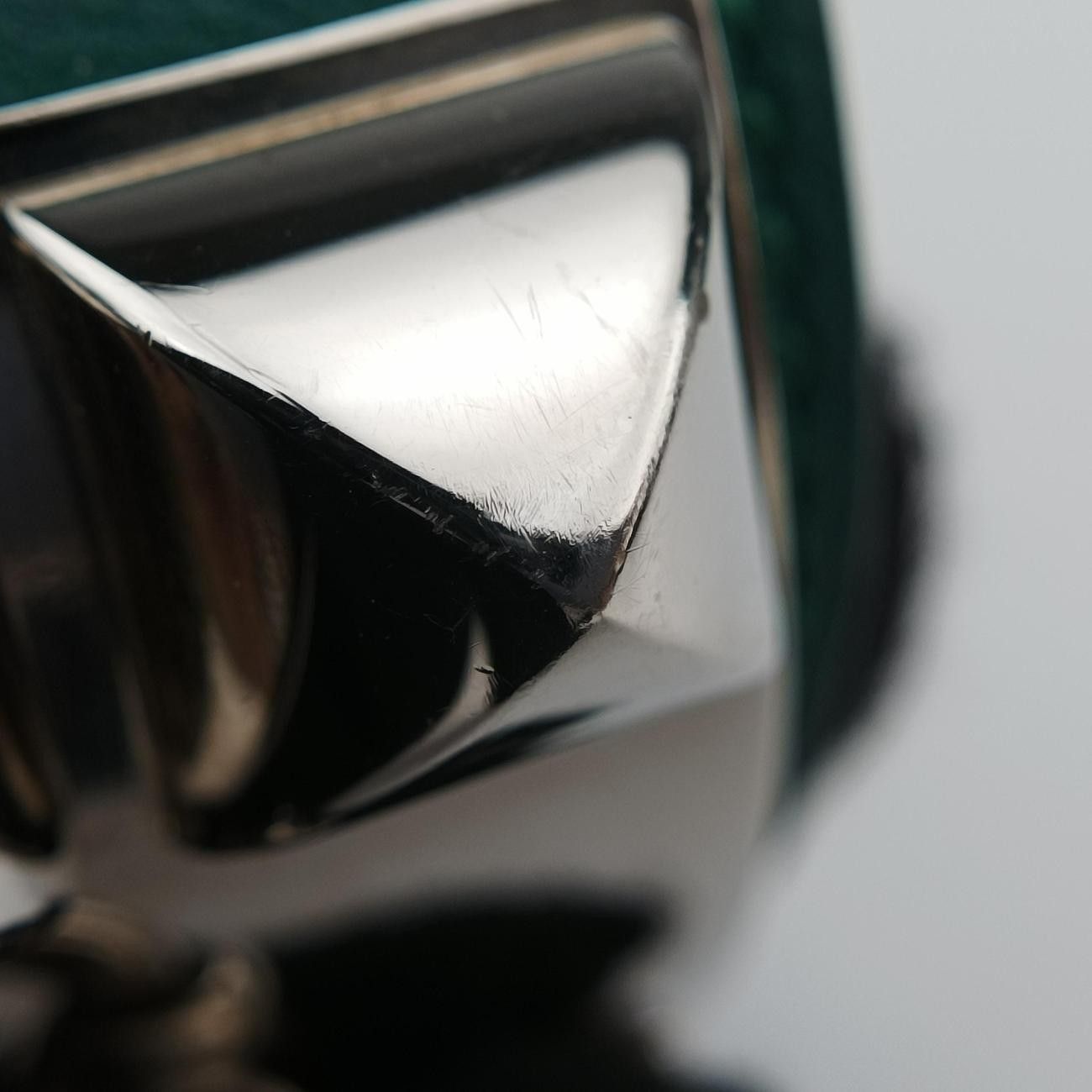 Hermes Collier de Chien Green Silver Leather S R?q Bracelet — view 9