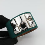 Hermes Collier de Chien Green Silver Leather S R?q Bracelet — view 4