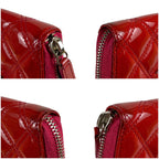 Chanel CC Logo Quilted Fragment Case Round Zip Coin Card Mini Wallet Pink — view 7
