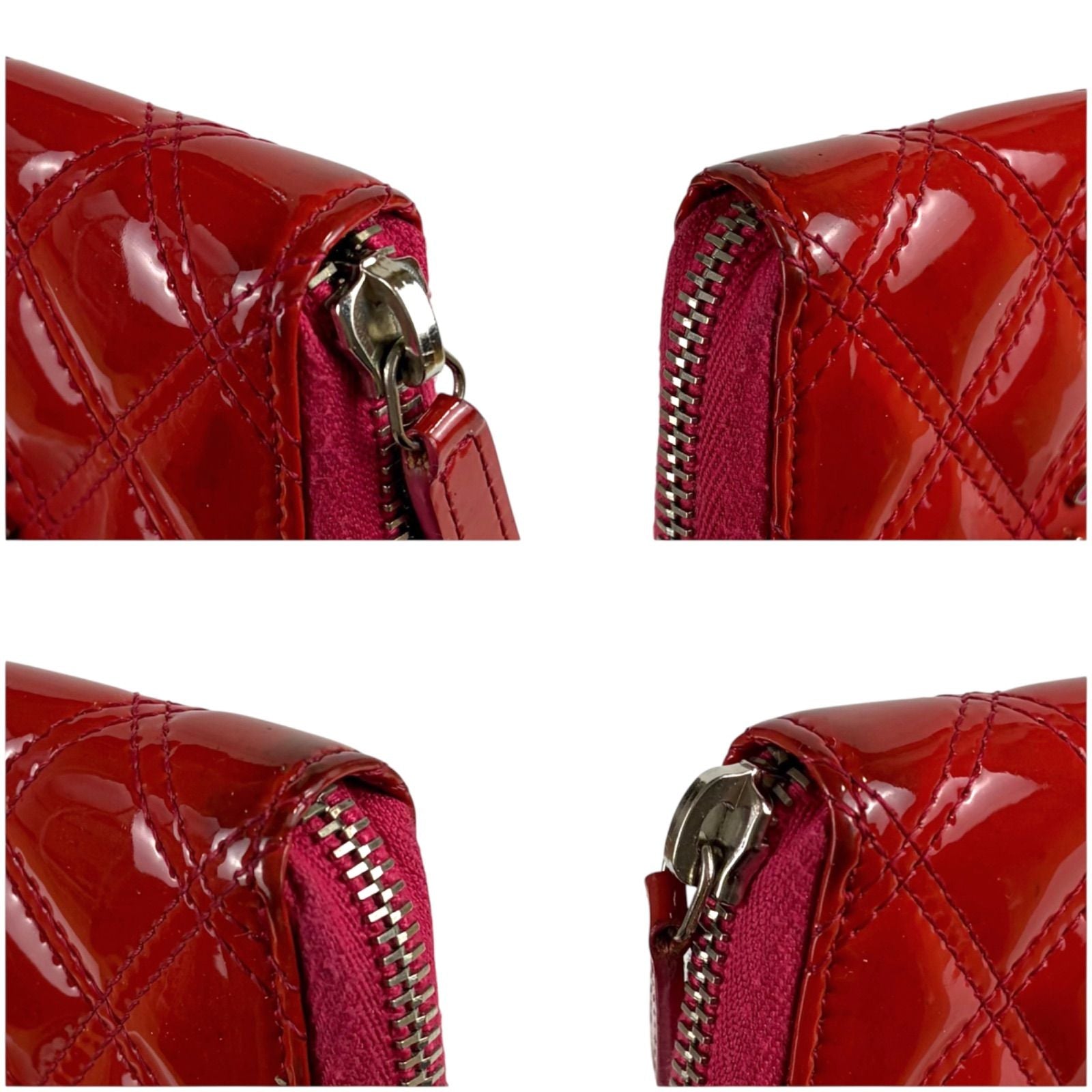 Chanel CC Logo Quilted Fragment Case Round Zip Coin Card Mini Wallet Pink — view 7