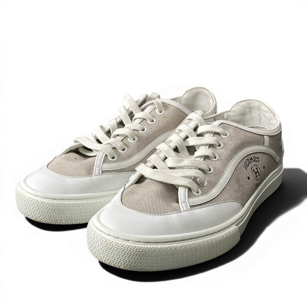 Hermes Get Side Logo Sneakers Get Low 38.5 White Shoes — view 2