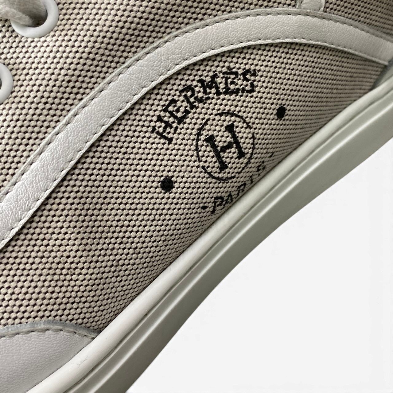 Hermes Get Side Logo Sneakers Get Low 38.5 White Shoes — view 7