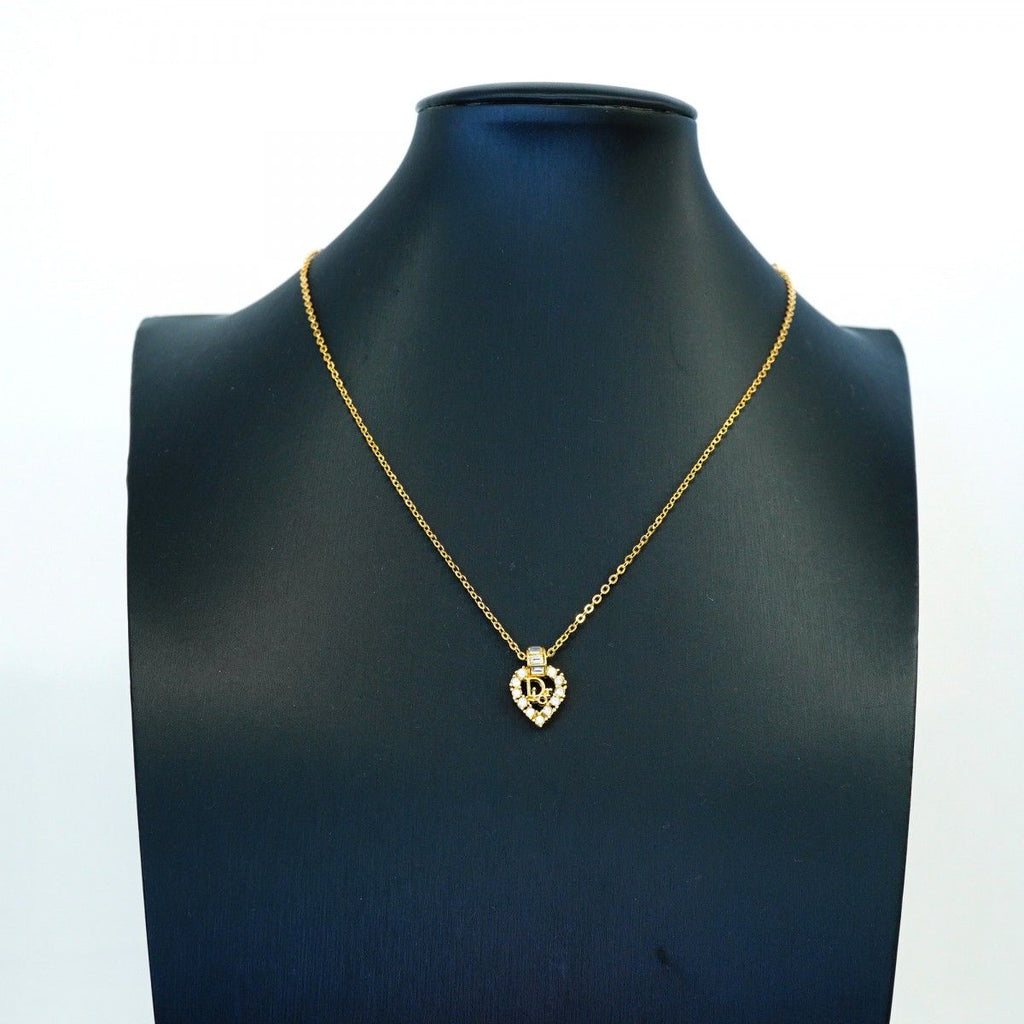 Dior Necklace Logo Gold Plated Rhinestone — view 5