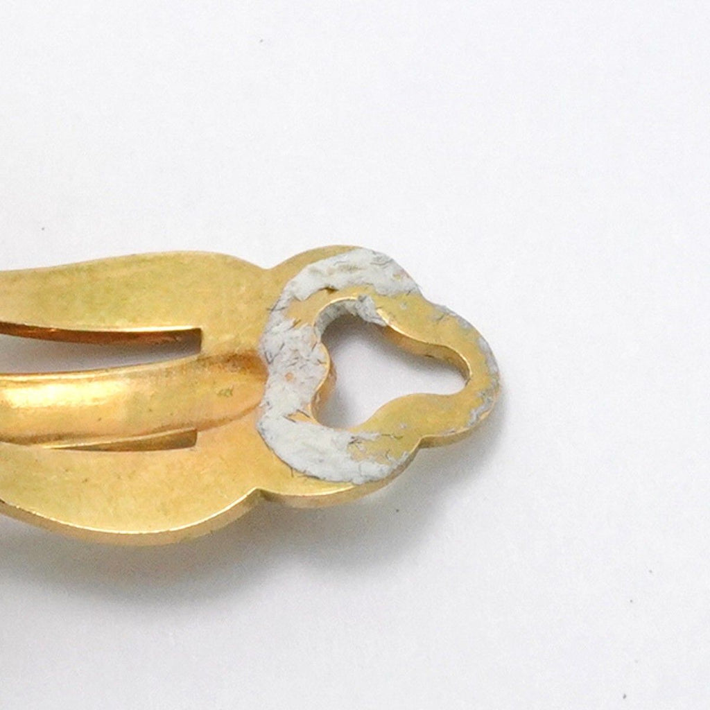 Chanel Earrings Vintage CC Logo Gold Plated Black Cles — view 6