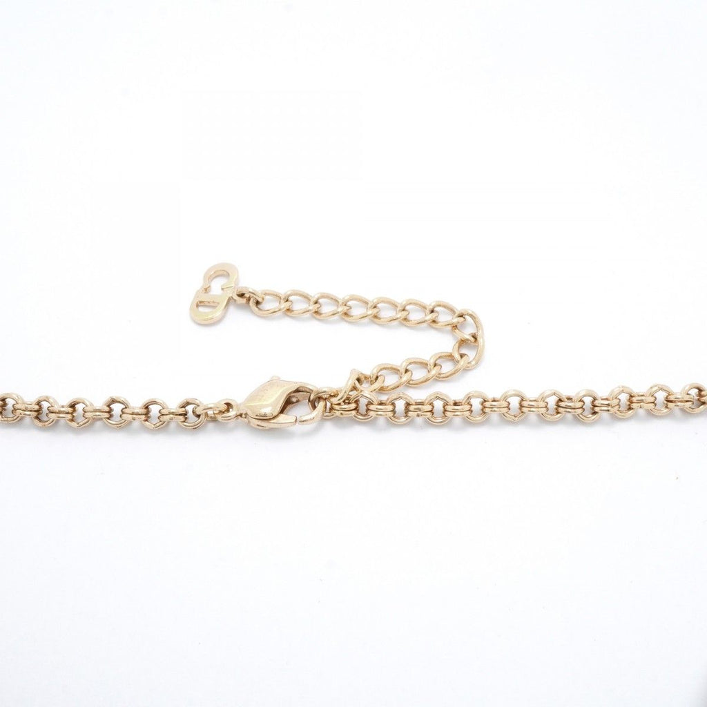 Dior Necklace CD Logo Gold Plated Rhinestone — view 4