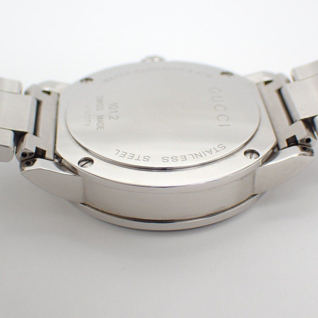 Gucci 101.2 Chronograph Quartz Watch Black Dial Leather Strap Pawn — view 8