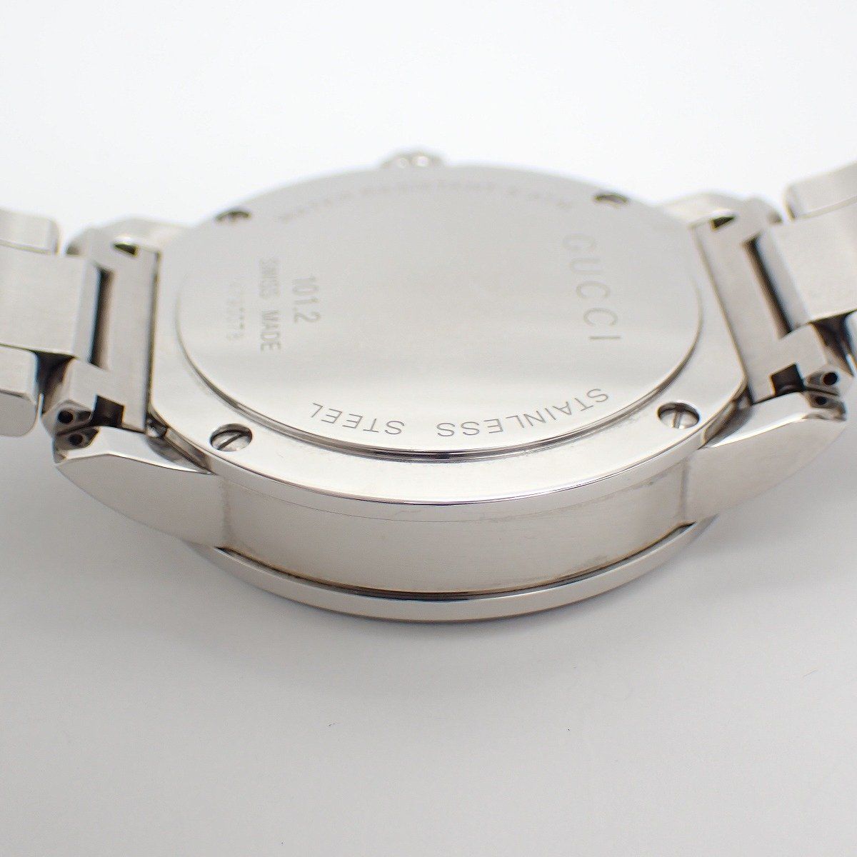 Gucci 101.2 Chronograph Quartz Watch Black Dial Leather Strap Pawn — view 8