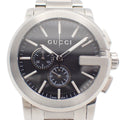 Gucci 101.2 Chronograph Quartz Watch Black Dial Leather Strap Pawn