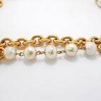 Chanel Necklace Vintage Gold Plated Faux Pearl — view 7