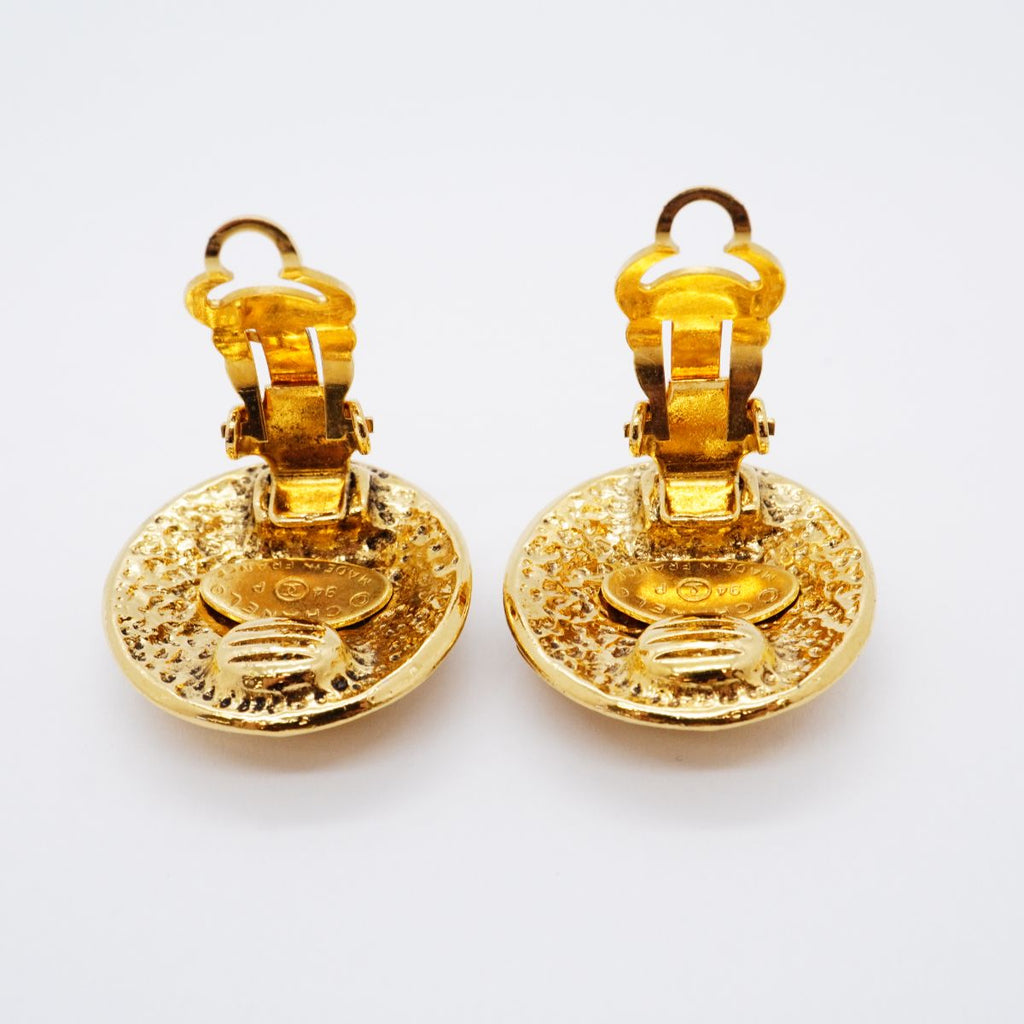 Chanel Earrings Vintage CC Logo Round — view 7