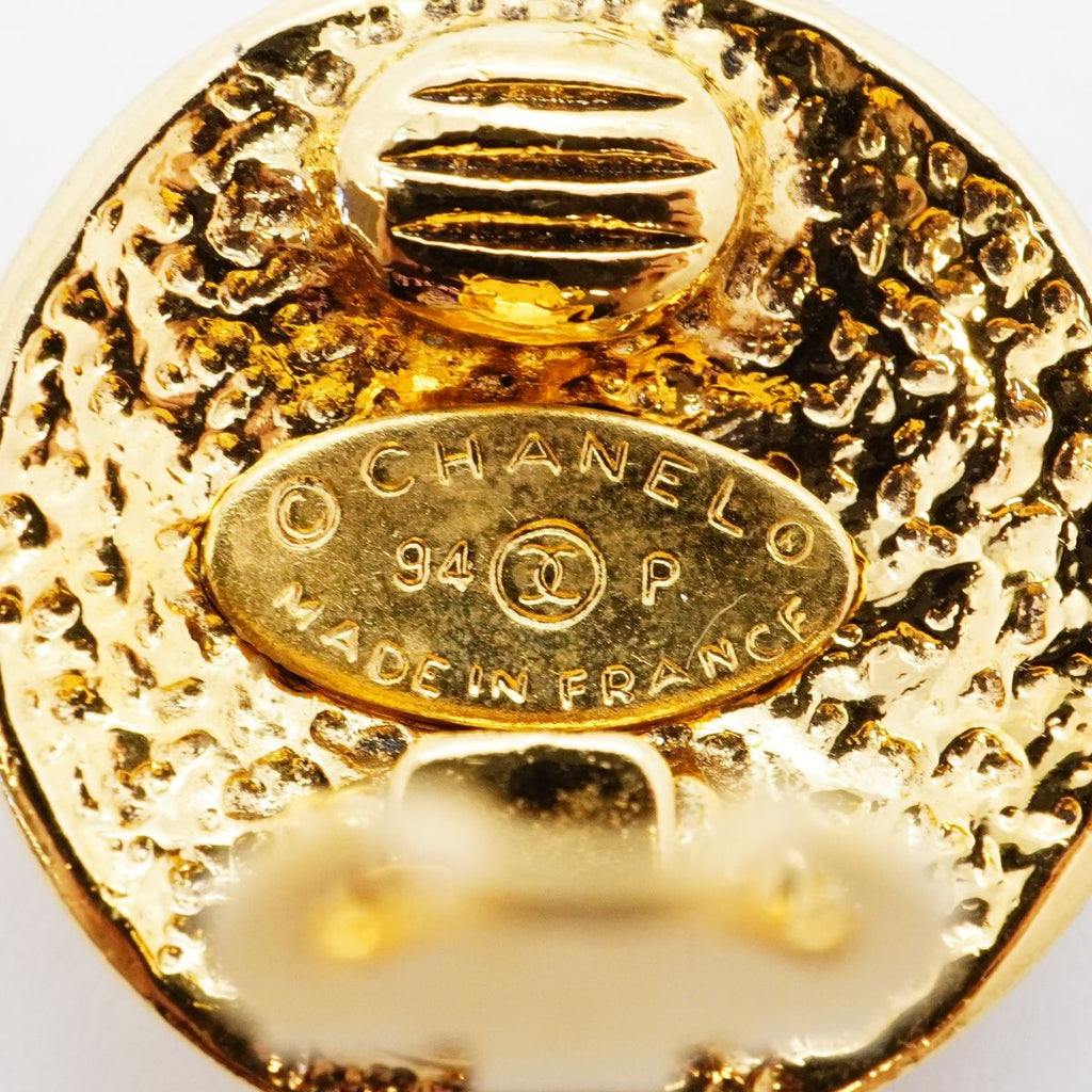 Chanel Earrings Vintage CC Logo Round — view 4