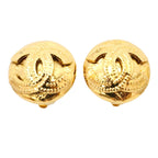 Chanel Earrings Vintage CC Logo Round