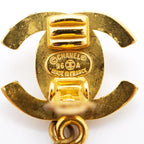 Chanel Earrings Vintage CC Logo Turnlock Gold Plated Faux Pearl — view 4