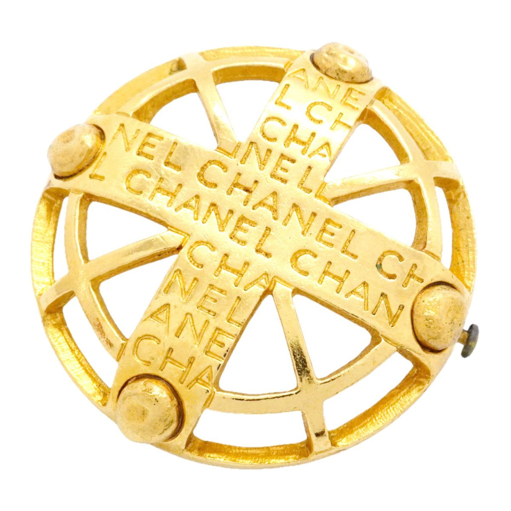 Chanel Brooch Vintage Logo Round