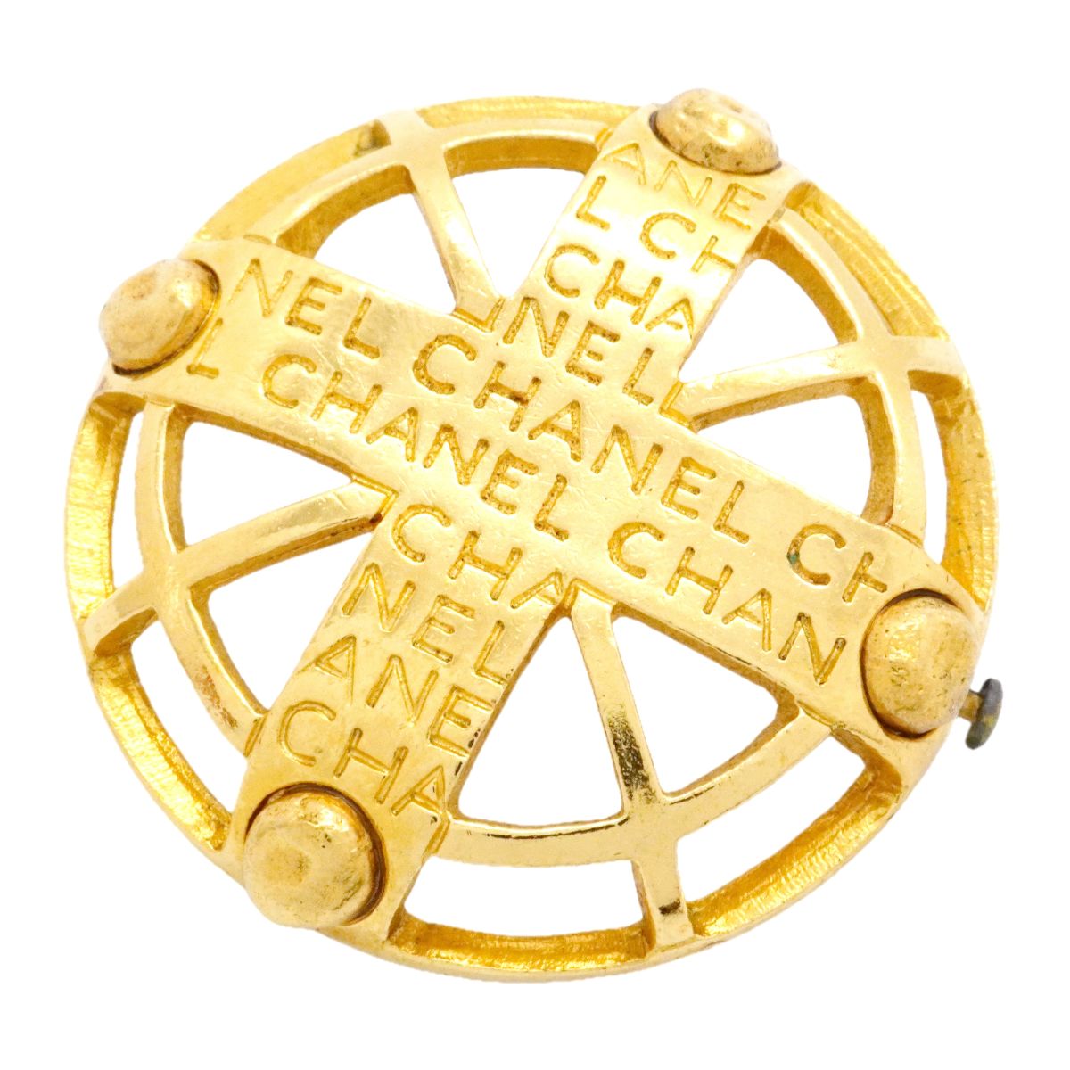 Chanel Brooch Vintage Logo Round