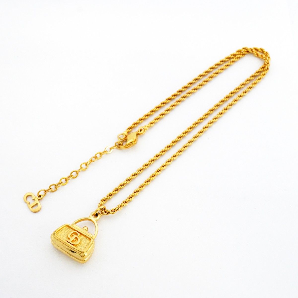 Dior Necklace CD Logo Bag Motif Gold Plated — view 3