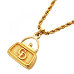 Dior Necklace CD Logo Bag Motif Gold Plated