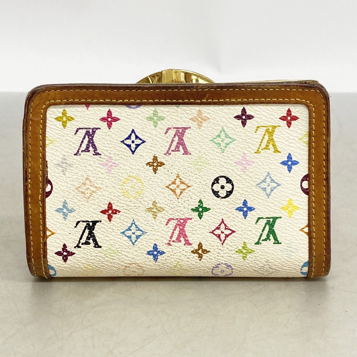 Louis Vuitton Wallet Monogram Multicolor Porte-Monnaie Vier Viennois Blanc — view 9