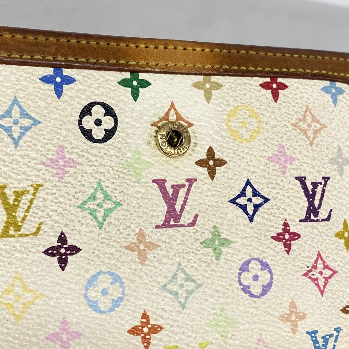 Louis Vuitton Wallet Monogram Multicolor Porte-Monnaie Vier Viennois Blanc — view 8