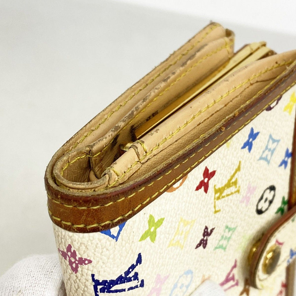 Louis Vuitton Wallet Monogram Multicolor Porte-Monnaie Vier Viennois Blanc — view 5