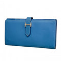 Hermes Wallet Bearn Souffle Veau Epsom Azur Silver