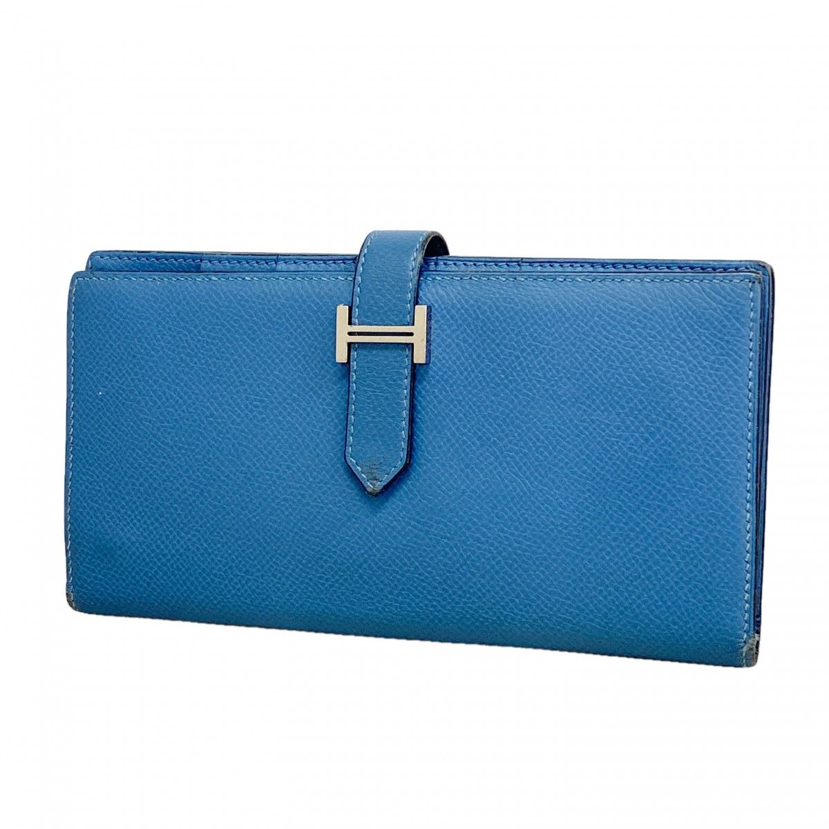 Hermes Wallet Bearn Souffle Veau Epsom Azur Silver