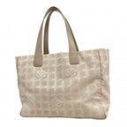 Chanel Tote New Travel Nylon Beige Gold