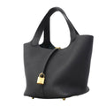 Hermes Handbag Picotin Lock MM Taurillon Clemence Canvas Gold