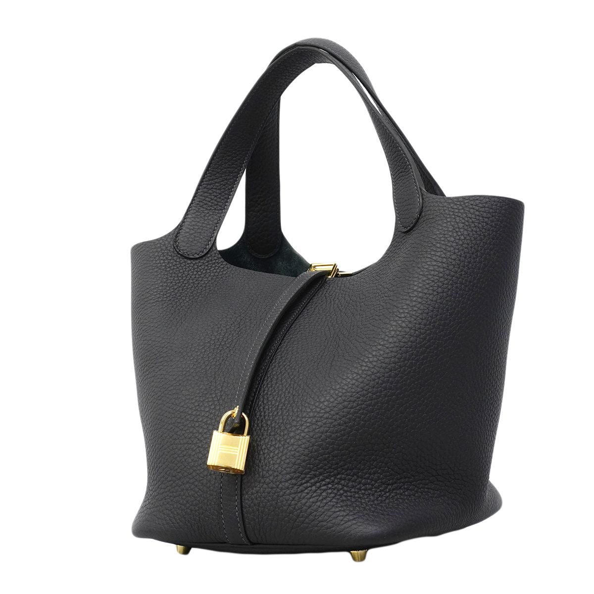 Hermes Handbag Picotin Lock MM Taurillon Clemence Canvas Gold