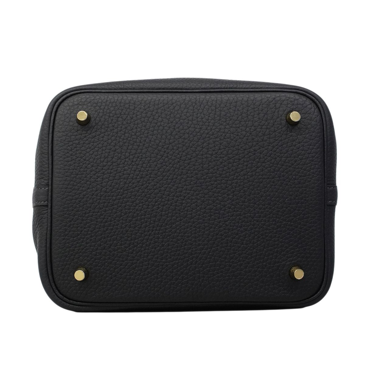 Hermes Handbag Picotin Lock MM Taurillon Clemence Canvas Gold — view 3