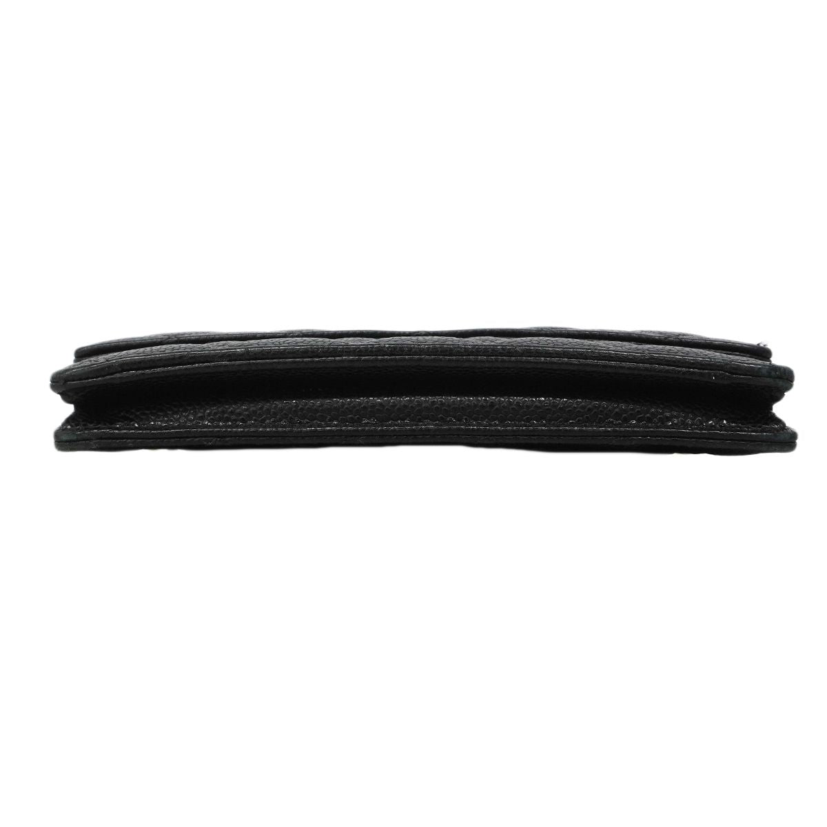 Chanel Shoulder Wallet Quilted Caviar Leather Black Gold — view 3