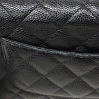 Chanel Shoulder Wallet Quilted Caviar Leather Black Gold — view 8