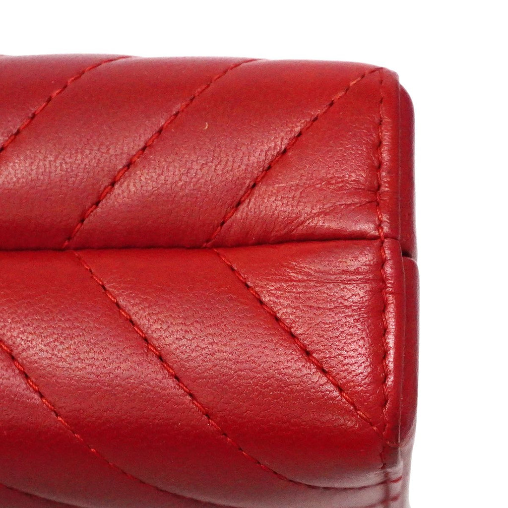 Chanel Shoulder Bag Stitch 2.55 Lambskin Red Champagne Gold — view 6
