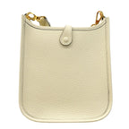 Hermes Shoulder Bag Evelyne TPM Taurillon Clemence Cream Gold — view 8