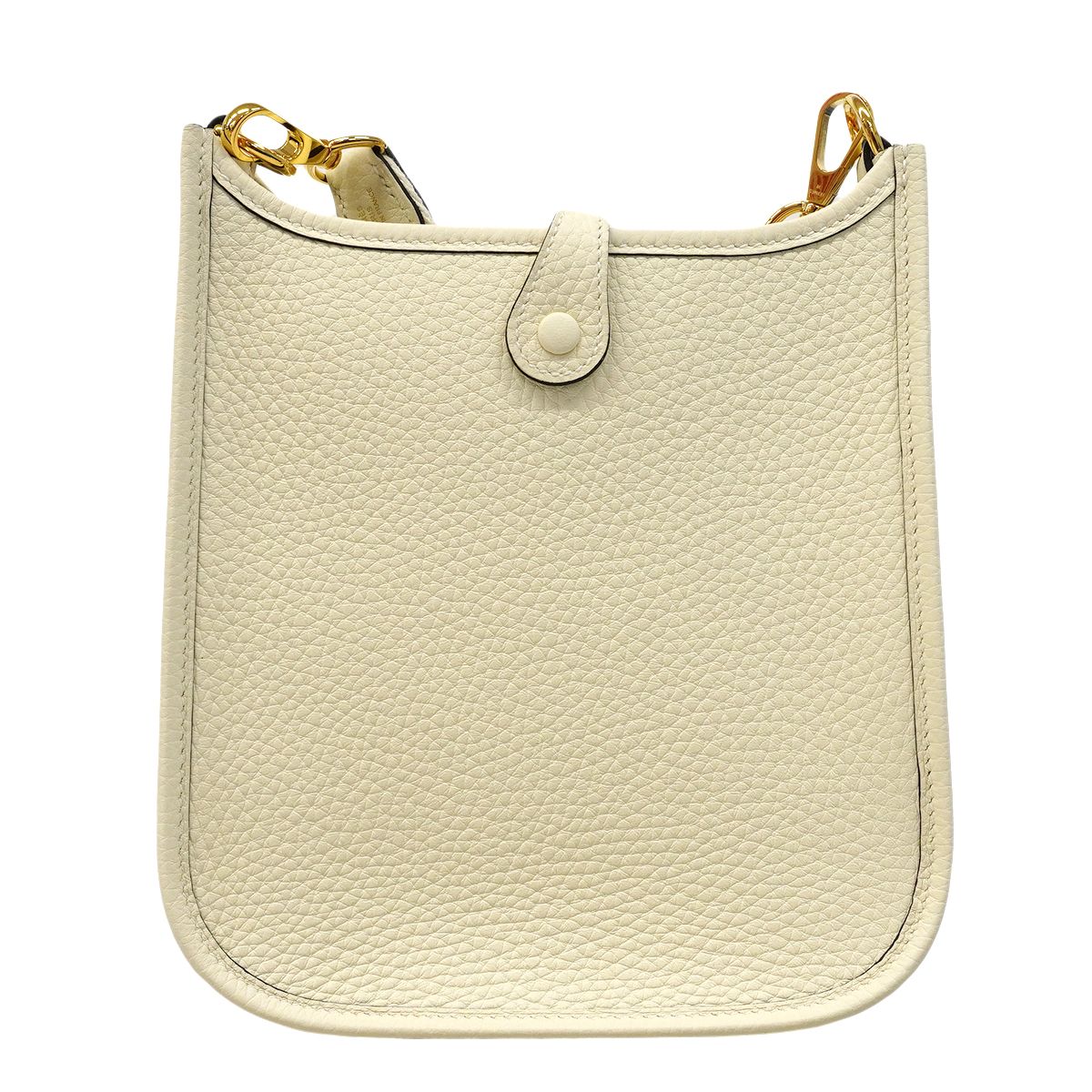 Hermes Shoulder Bag Evelyne TPM Taurillon Clemence Cream Gold — view 8