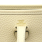 Hermes Shoulder Bag Evelyne TPM Taurillon Clemence Cream Gold — view 5