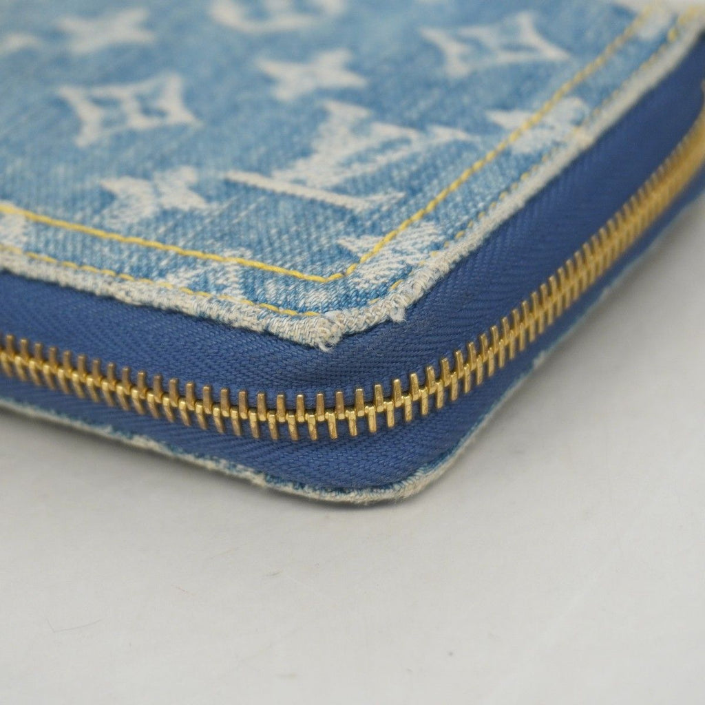 Louis Vuitton Wallet Monogram Denim LV Remix Zippy Blue — view 5