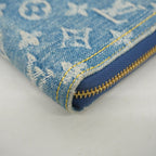 Louis Vuitton Wallet Monogram Denim LV Remix Zippy Blue — view 6