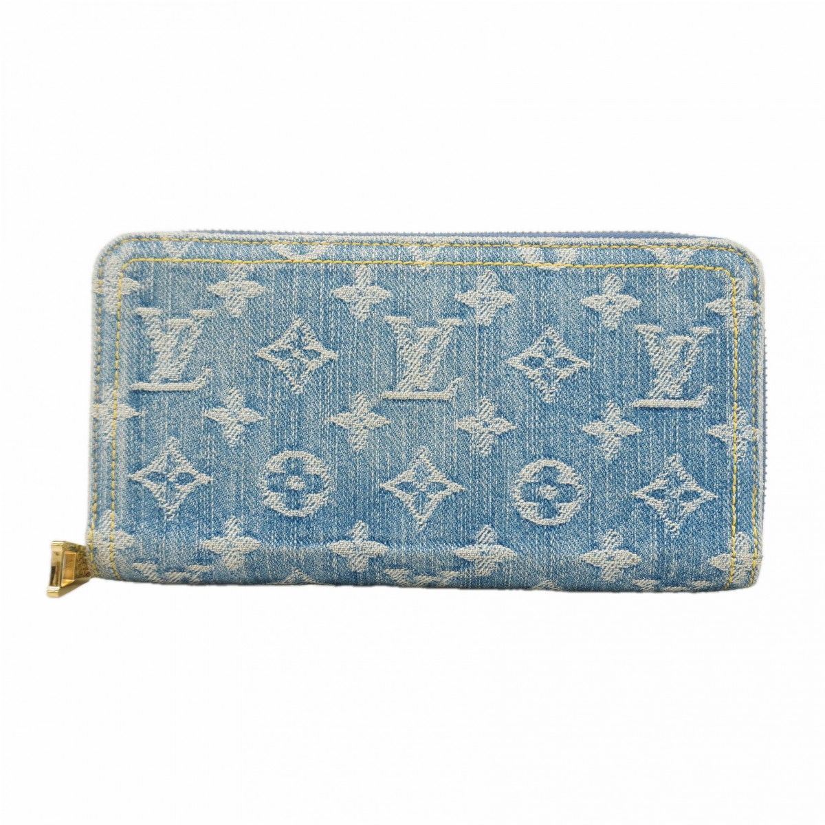 Louis Vuitton Wallet Monogram Denim LV Remix Zippy Blue