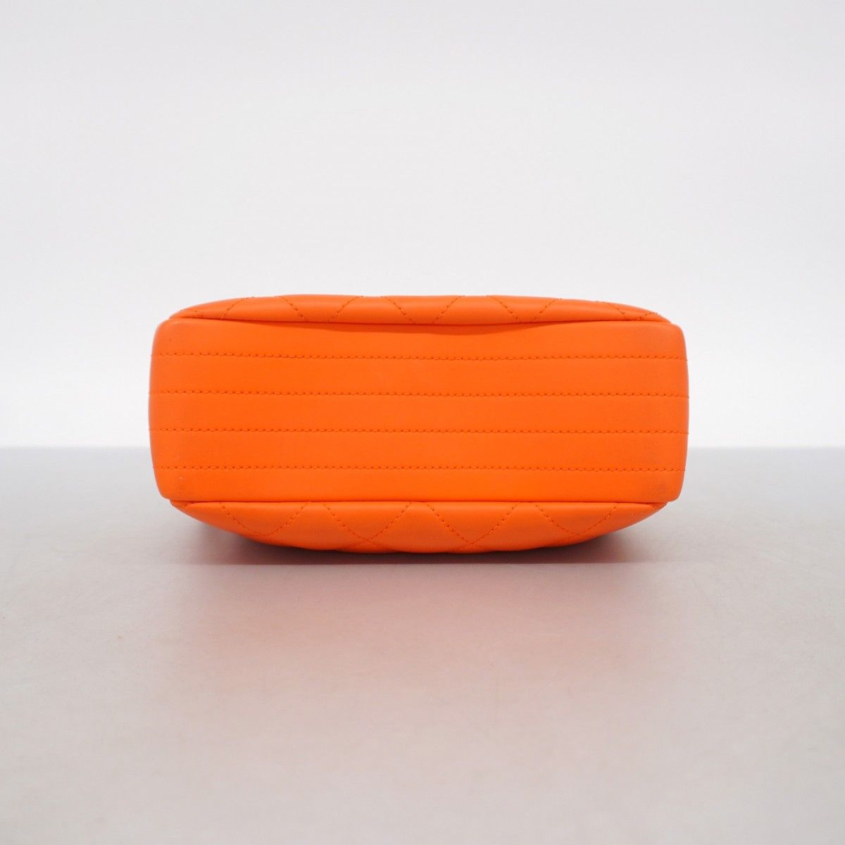 Chanel Shoulder Bag Quilted Lambskin Orange Silver — view 3