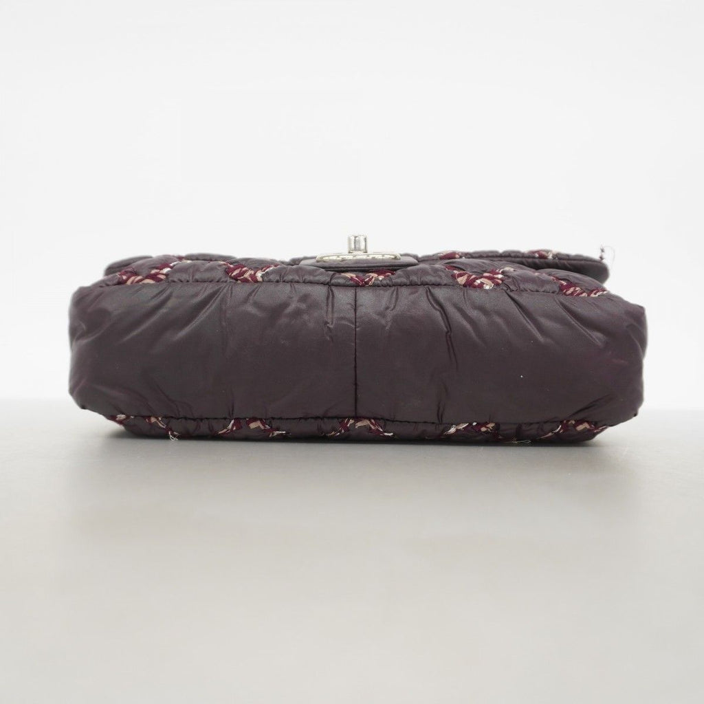 Chanel Shoulder Bag Paris Visance Nylon Purple Silver — view 3
