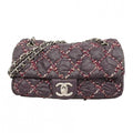 Chanel Shoulder Bag Paris Visance Nylon Purple Silver