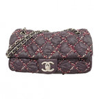Chanel Shoulder Bag Paris Visance Nylon Purple Silver