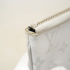 Louis Vuitton Clutch Monogram Logo Story Zipped Pouch GM Gray Yellow — view 6