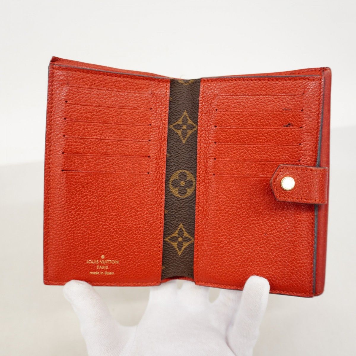 Louis Vuitton Wallet Monogram Portefeuille Pallas Compact Brown Cerise — view 4